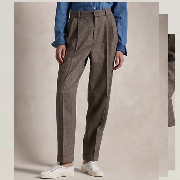 ralph lauren herringbone wool tapered pant - Picture 5 of 8